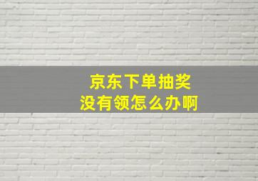 京东下单抽奖没有领怎么办啊