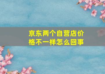 京东两个自营店价格不一样怎么回事