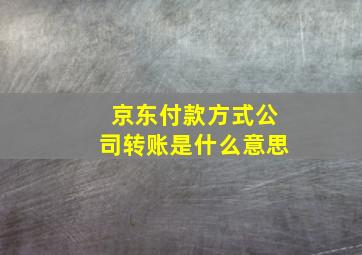 京东付款方式公司转账是什么意思