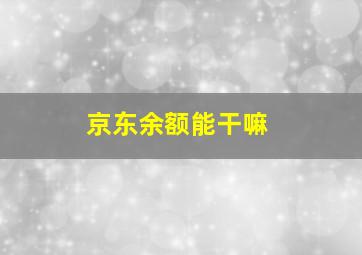 京东余额能干嘛