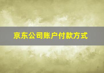 京东公司账户付款方式