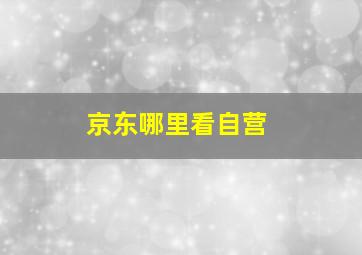 京东哪里看自营