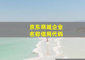 京东商城企业名称信用代码