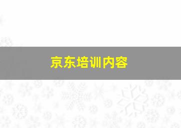 京东培训内容