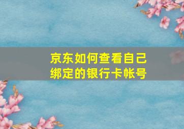 京东如何查看自己绑定的银行卡帐号