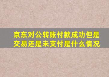 京东对公转账付款成功但是交易还是未支付是什么情况