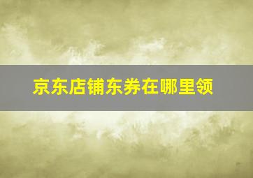 京东店铺东券在哪里领