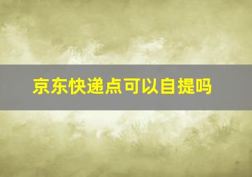 京东快递点可以自提吗