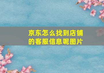 京东怎么找到店铺的客服信息呢图片