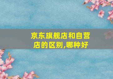 京东旗舰店和自营店的区别,哪种好