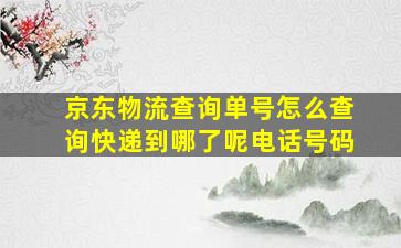 京东物流查询单号怎么查询快递到哪了呢电话号码