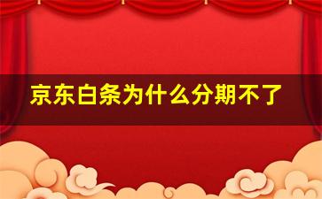 京东白条为什么分期不了