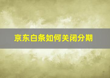 京东白条如何关闭分期