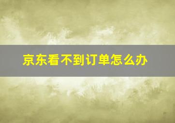 京东看不到订单怎么办