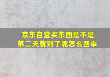 京东自营买东西是不是第二天就到了呢怎么回事