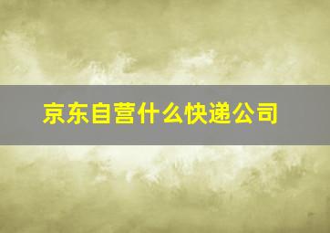 京东自营什么快递公司