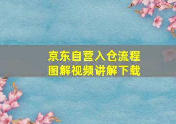 京东自营入仓流程图解视频讲解下载