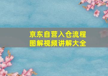 京东自营入仓流程图解视频讲解大全