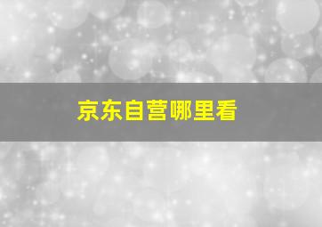 京东自营哪里看