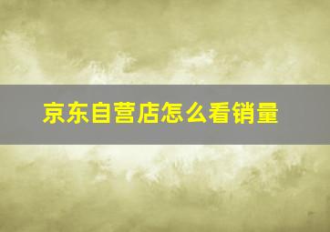 京东自营店怎么看销量