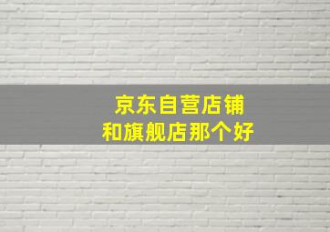 京东自营店铺和旗舰店那个好