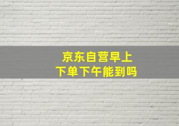 京东自营早上下单下午能到吗