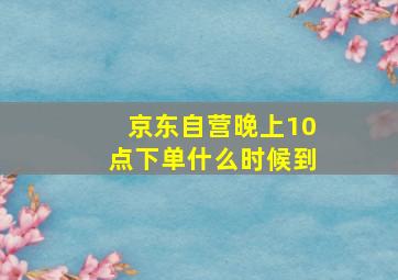 京东自营晚上10点下单什么时候到