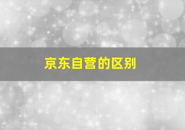 京东自营的区别