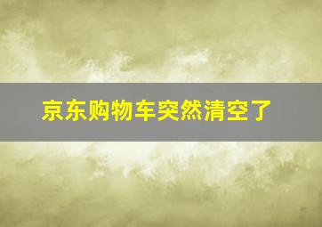 京东购物车突然清空了