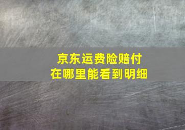 京东运费险赔付在哪里能看到明细