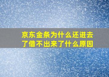 京东金条为什么还进去了借不出来了什么原因