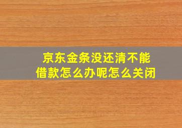 京东金条没还清不能借款怎么办呢怎么关闭