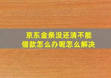 京东金条没还清不能借款怎么办呢怎么解决