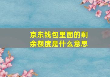 京东钱包里面的剩余额度是什么意思