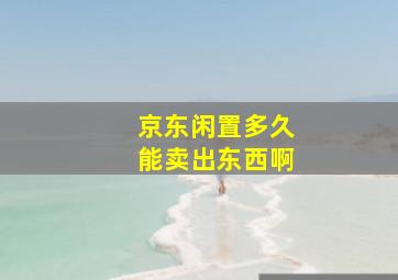 京东闲置多久能卖出东西啊