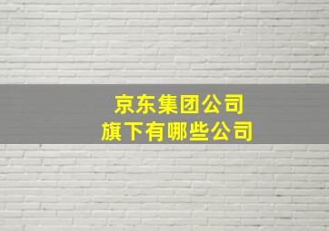 京东集团公司旗下有哪些公司