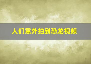 人们意外拍到恐龙视频