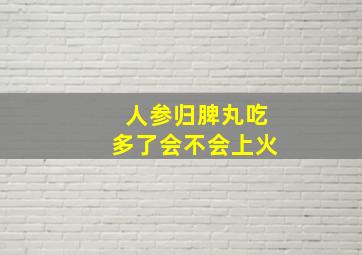 人参归脾丸吃多了会不会上火