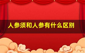 人参须和人参有什么区别