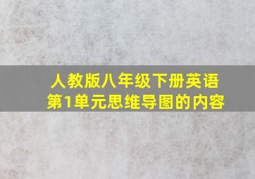 人教版八年级下册英语第1单元思维导图的内容