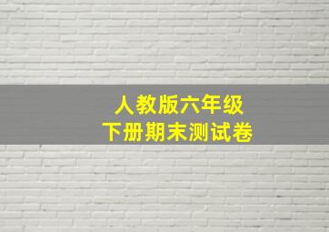 人教版六年级下册期末测试卷