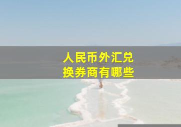 人民币外汇兑换券商有哪些