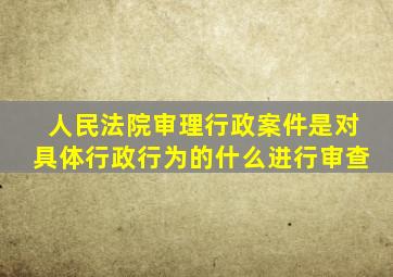 人民法院审理行政案件是对具体行政行为的什么进行审查