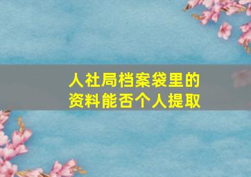 人社局档案袋里的资料能否个人提取