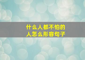 什么人都不怕的人怎么形容句子