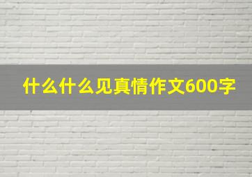 什么什么见真情作文600字