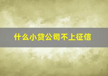 什么小贷公司不上征信