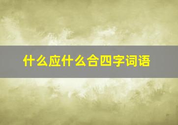 什么应什么合四字词语