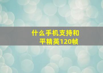 什么手机支持和平精英120帧