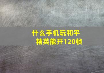 什么手机玩和平精英能开120帧